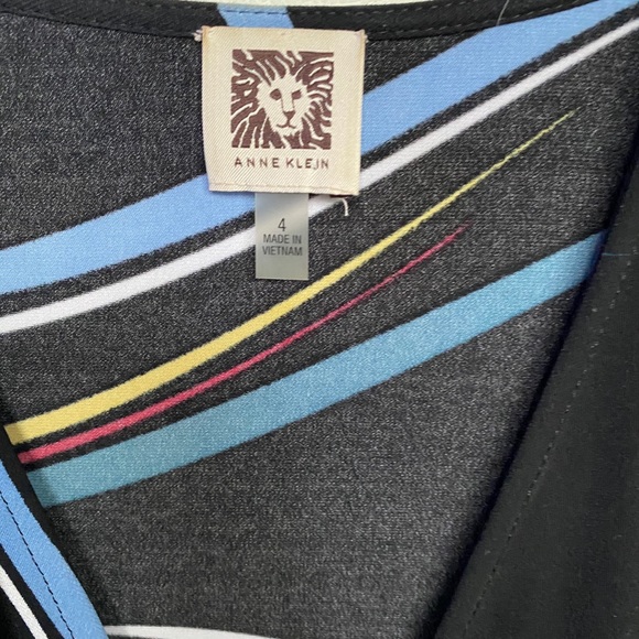Anne Klein Black Wrap Long Sleeves Dress Size 4 - Picture 4 of 5